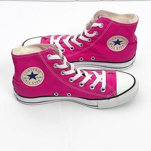 ALL STAR CHUCK TAYLOR Hot Pink High Top Lace Up Sneakers Tennis Shoes Size 8